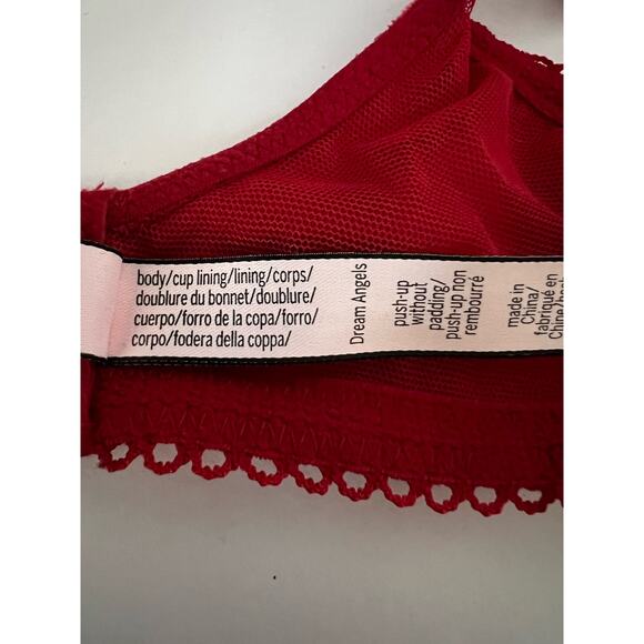 Victoria's Secret Women's Dream Angels Push Up Bra without Padding Red Size 34D - Picture 10 of 13